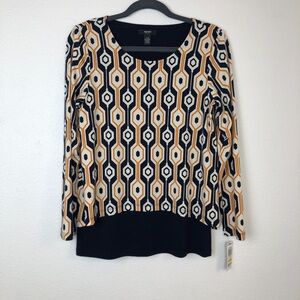 NWT Alfani Luxe Layers Keyhole blouse size M